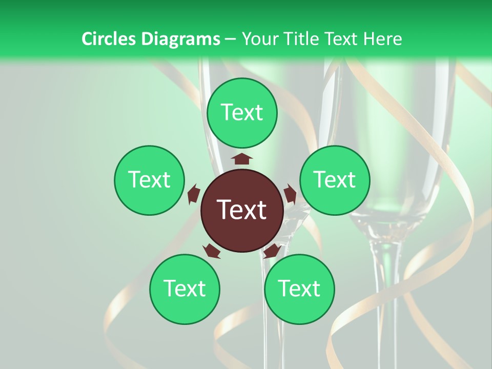 Champagne Green Bottle PowerPoint Template