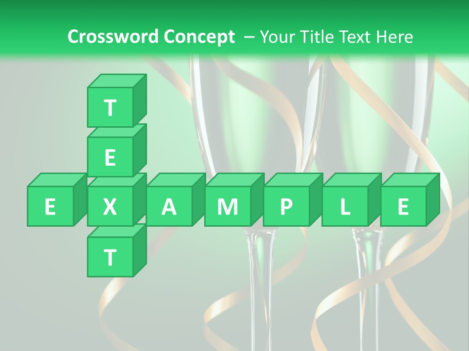 Champagne Green Bottle PowerPoint Template