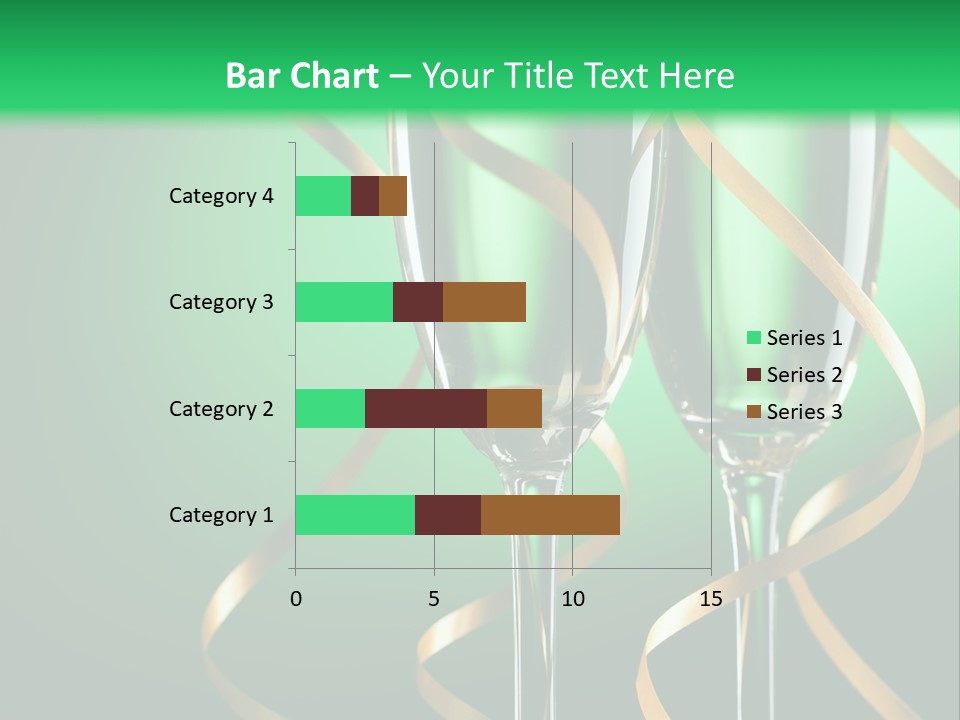 Champagne Green Bottle PowerPoint Template