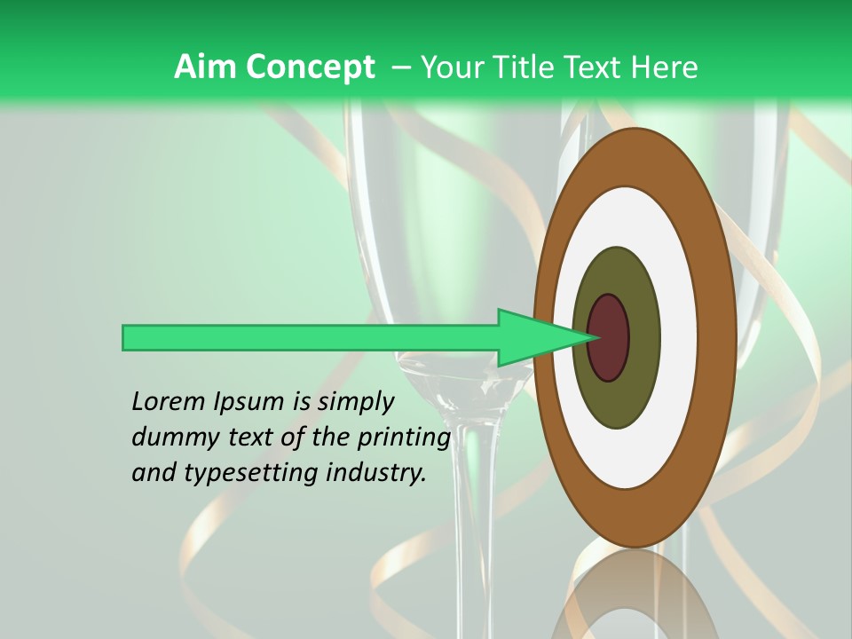 Champagne Green Bottle PowerPoint Template