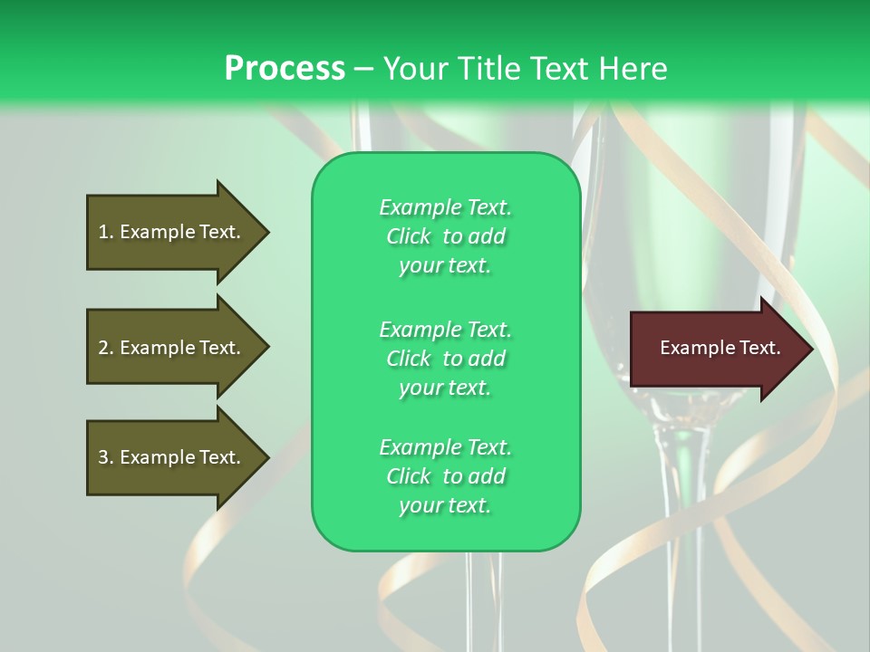 Champagne Green Bottle PowerPoint Template