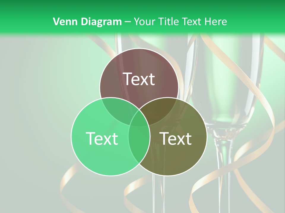 Champagne Green Bottle PowerPoint Template