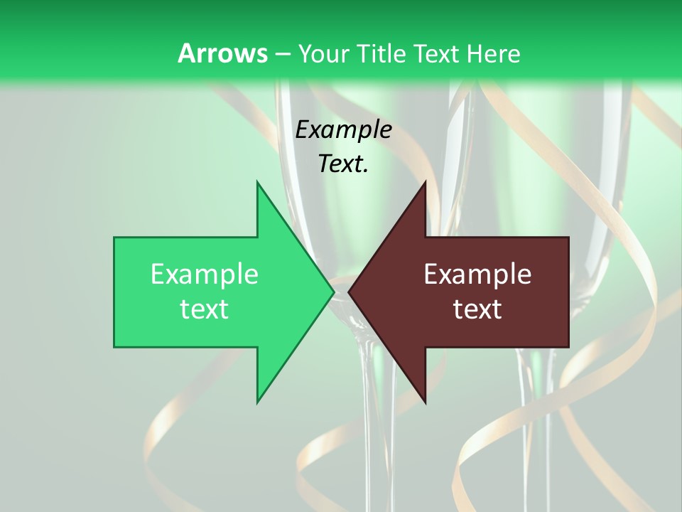 Champagne Green Bottle PowerPoint Template