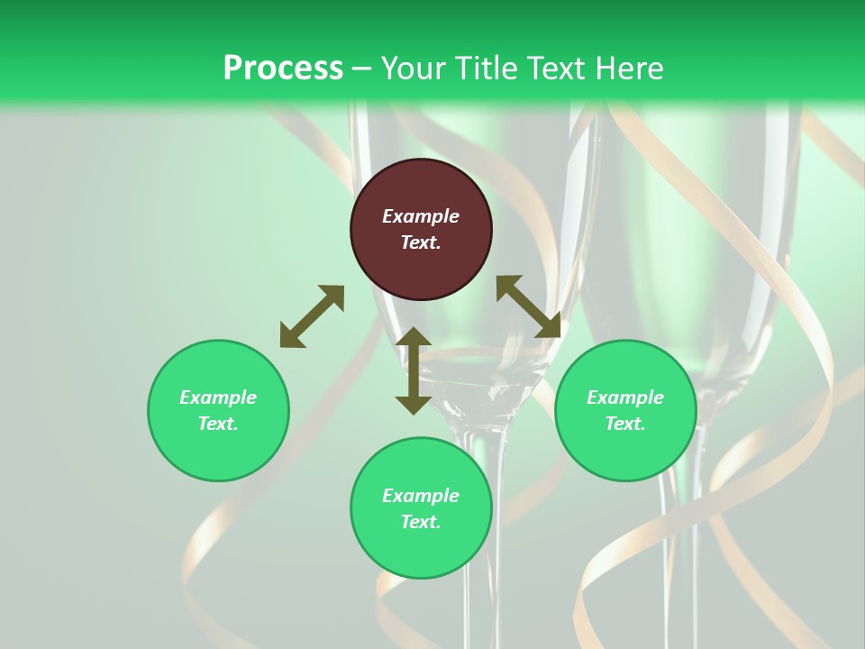 Champagne Green Bottle PowerPoint Template