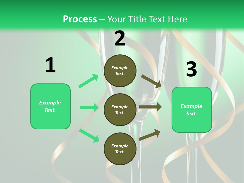 Champagne Green Bottle PowerPoint Template