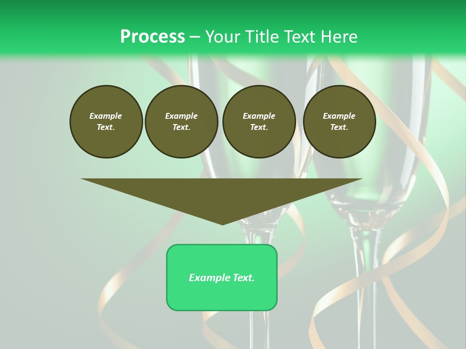 Champagne Green Bottle PowerPoint Template