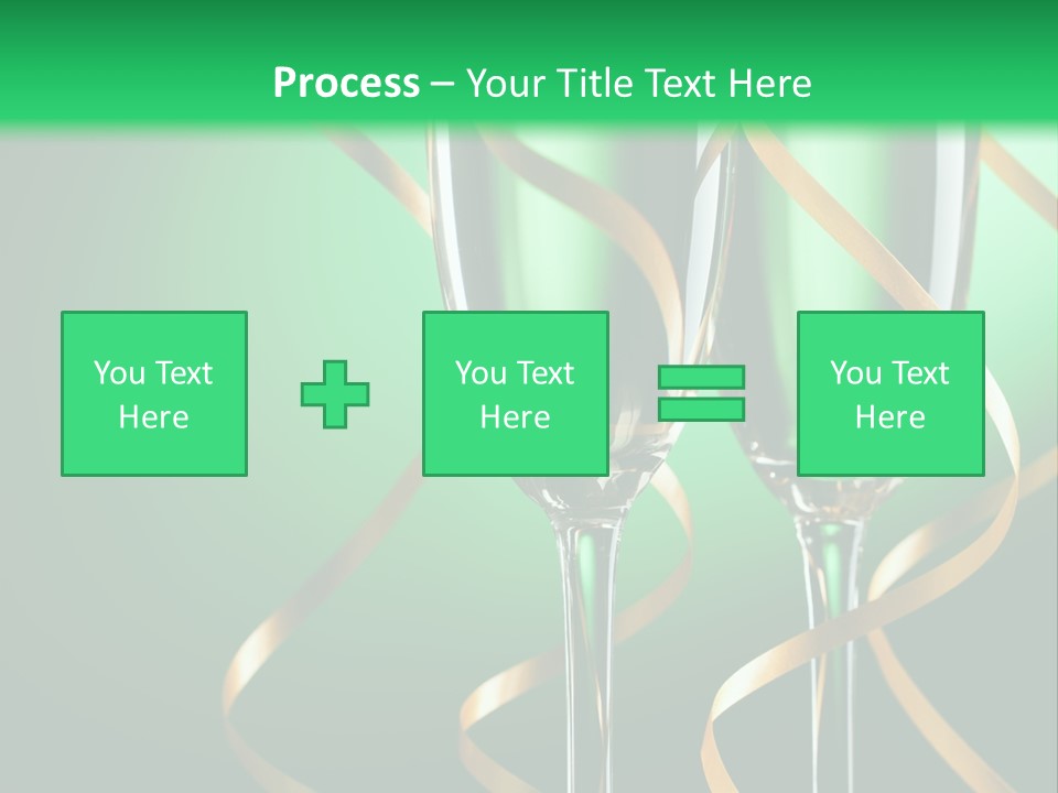Champagne Green Bottle PowerPoint Template