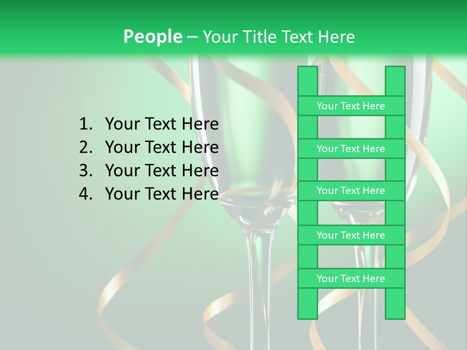 Champagne Green Bottle PowerPoint Template
