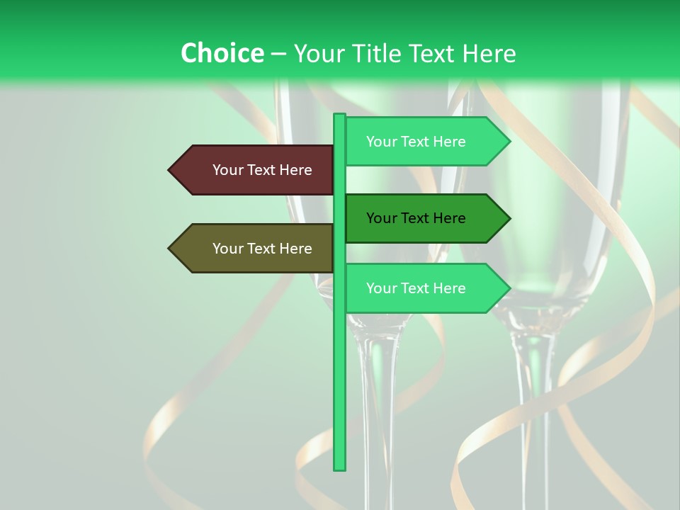 Champagne Green Bottle PowerPoint Template