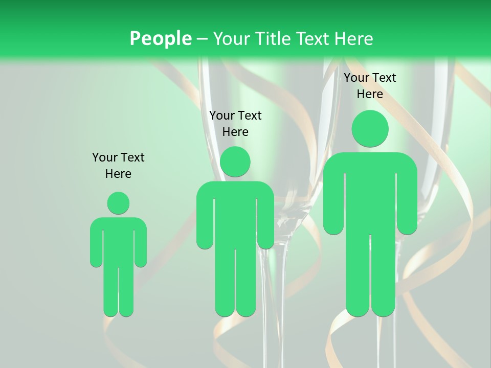 Champagne Green Bottle PowerPoint Template