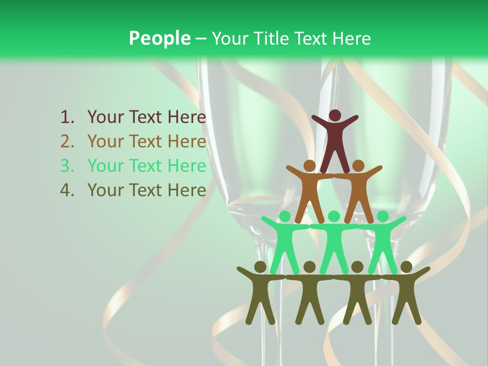 Champagne Green Bottle PowerPoint Template