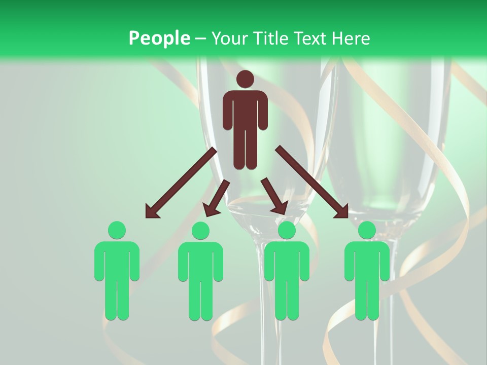 Champagne Green Bottle PowerPoint Template