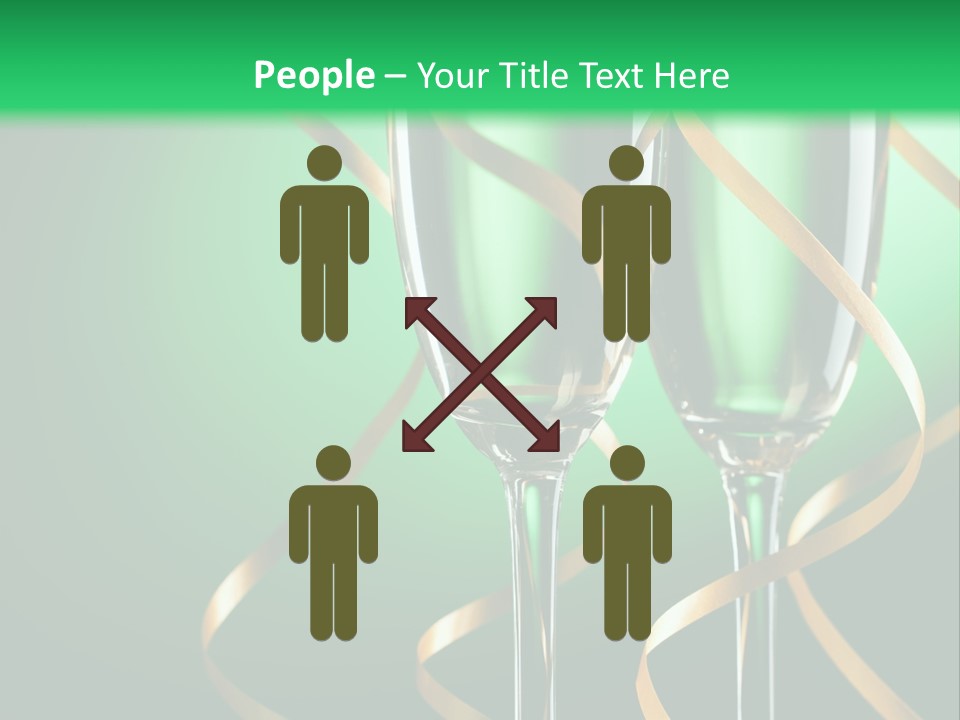 Champagne Green Bottle PowerPoint Template