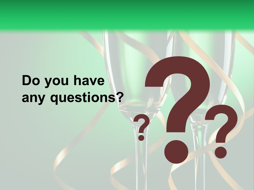 Champagne Green Bottle PowerPoint Template