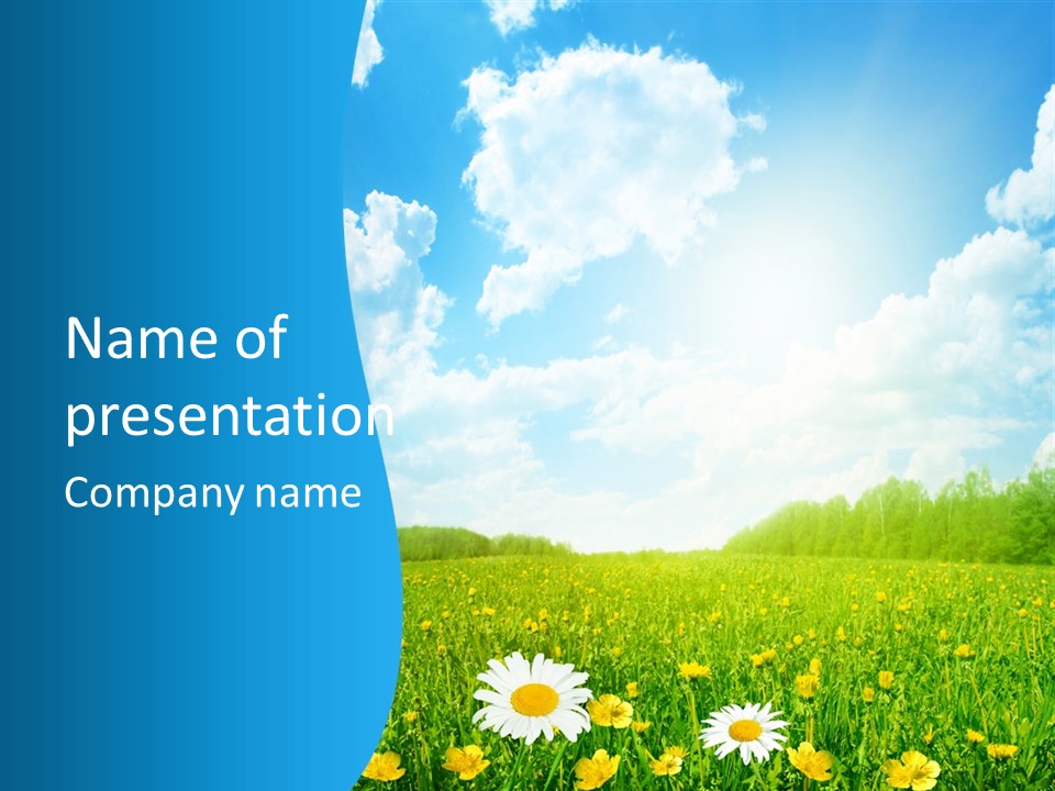 Sunlight Lush Pasture PowerPoint Template