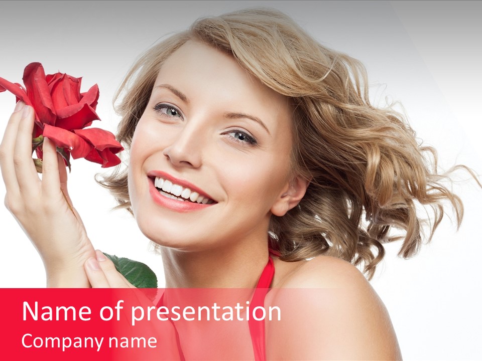 Girl Beautiful Woman PowerPoint Template