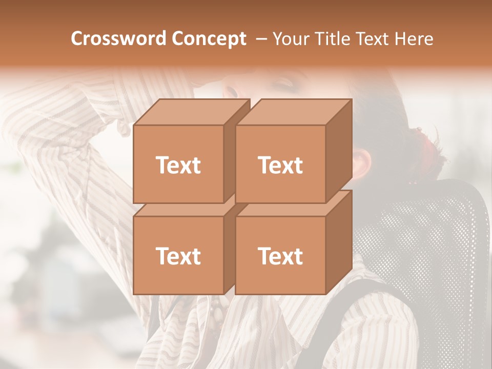 Portrait Caucasian Office PowerPoint Template