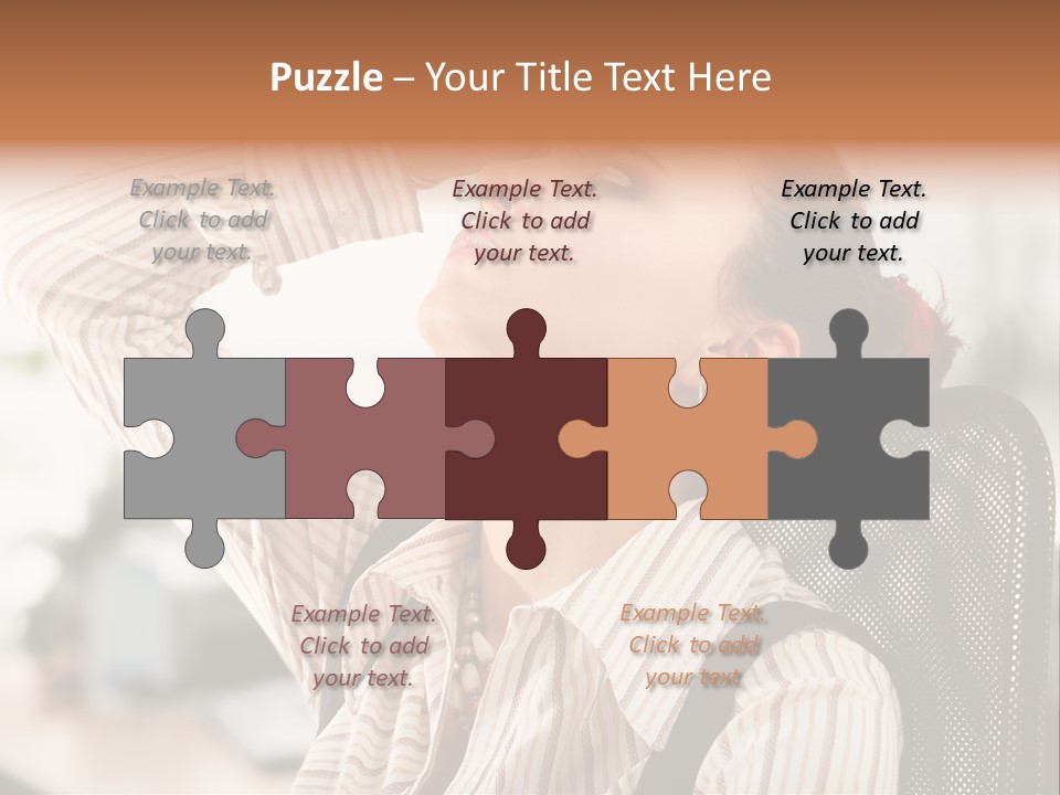 Portrait Caucasian Office PowerPoint Template