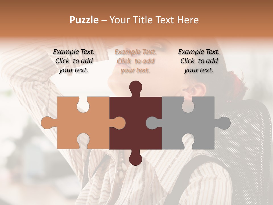 Portrait Caucasian Office PowerPoint Template