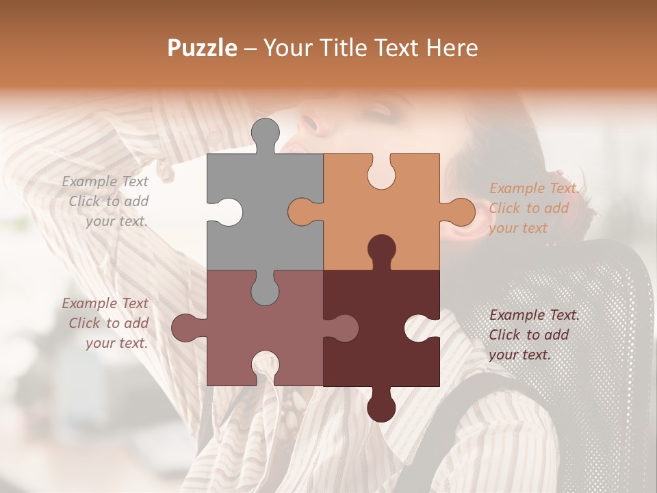 Portrait Caucasian Office PowerPoint Template