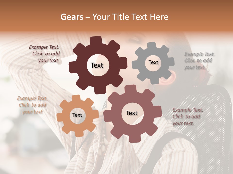 Portrait Caucasian Office PowerPoint Template