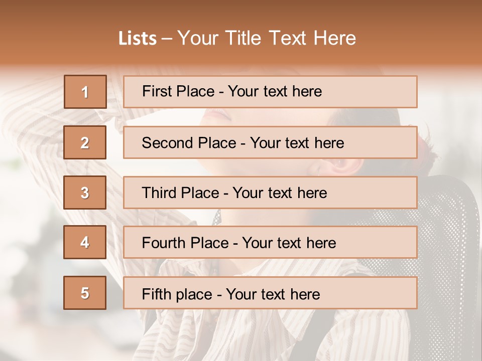 Portrait Caucasian Office PowerPoint Template