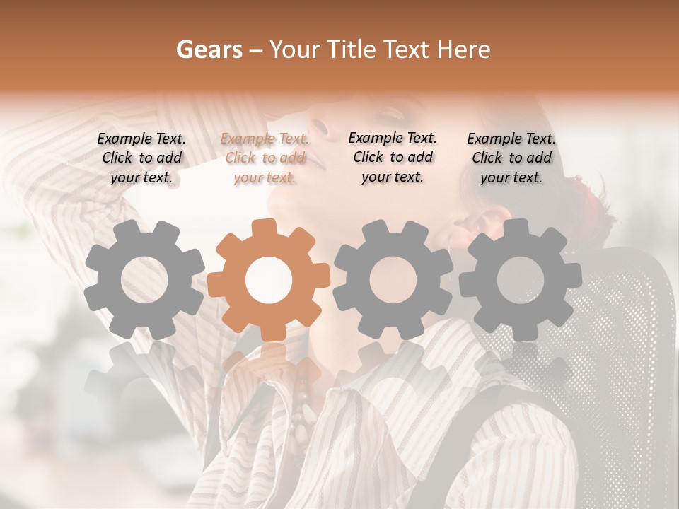 Portrait Caucasian Office PowerPoint Template