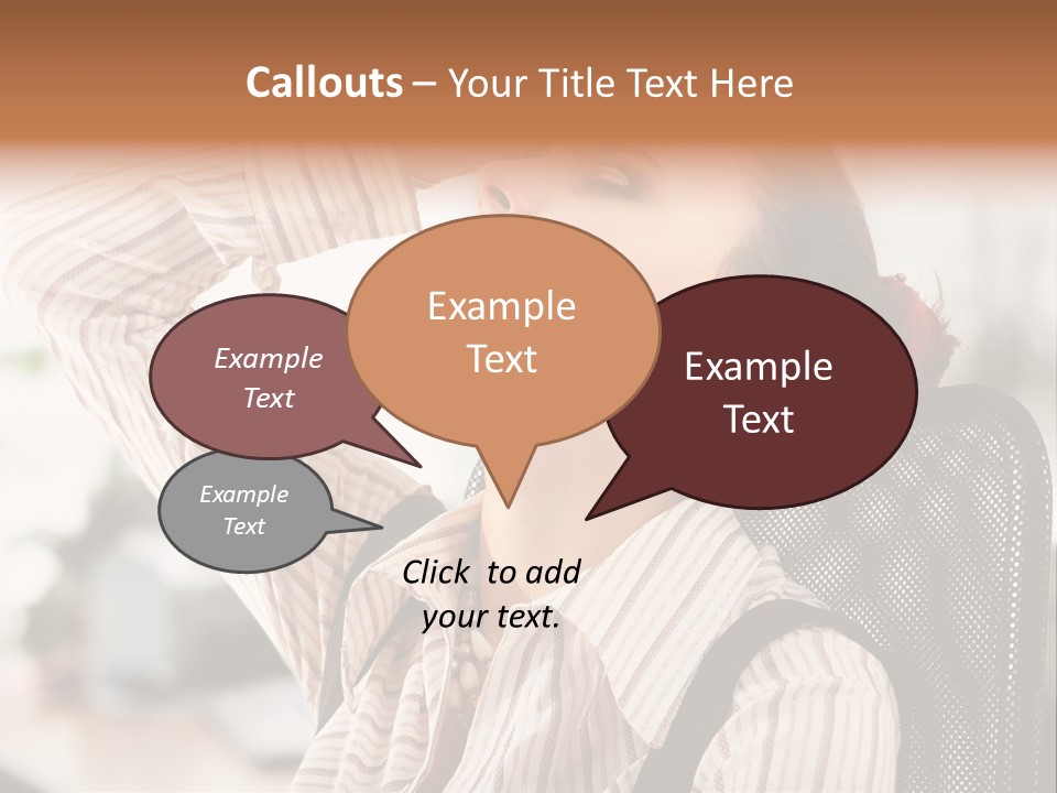 Portrait Caucasian Office PowerPoint Template
