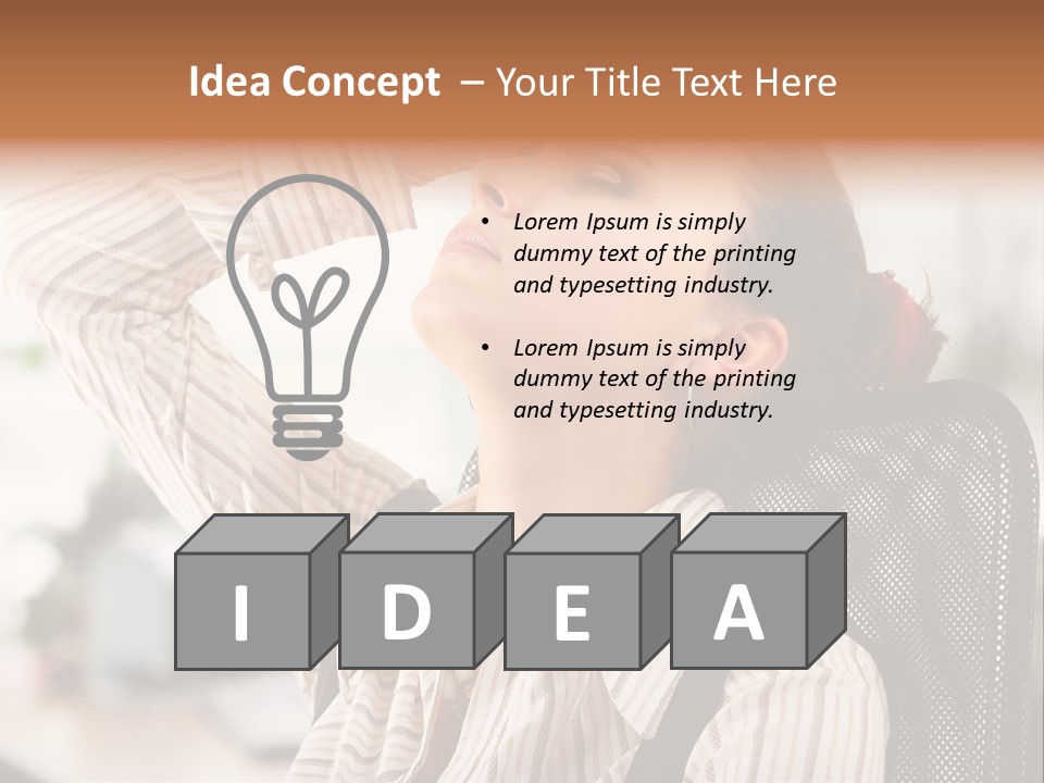 Portrait Caucasian Office PowerPoint Template