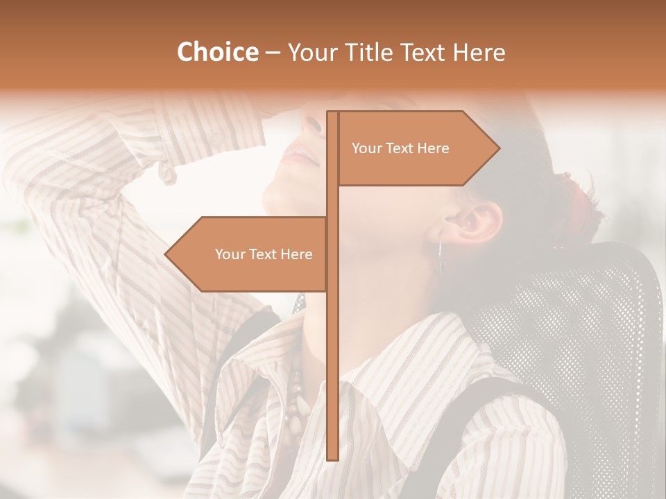 Portrait Caucasian Office PowerPoint Template