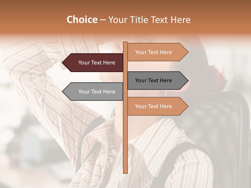 Portrait Caucasian Office PowerPoint Template