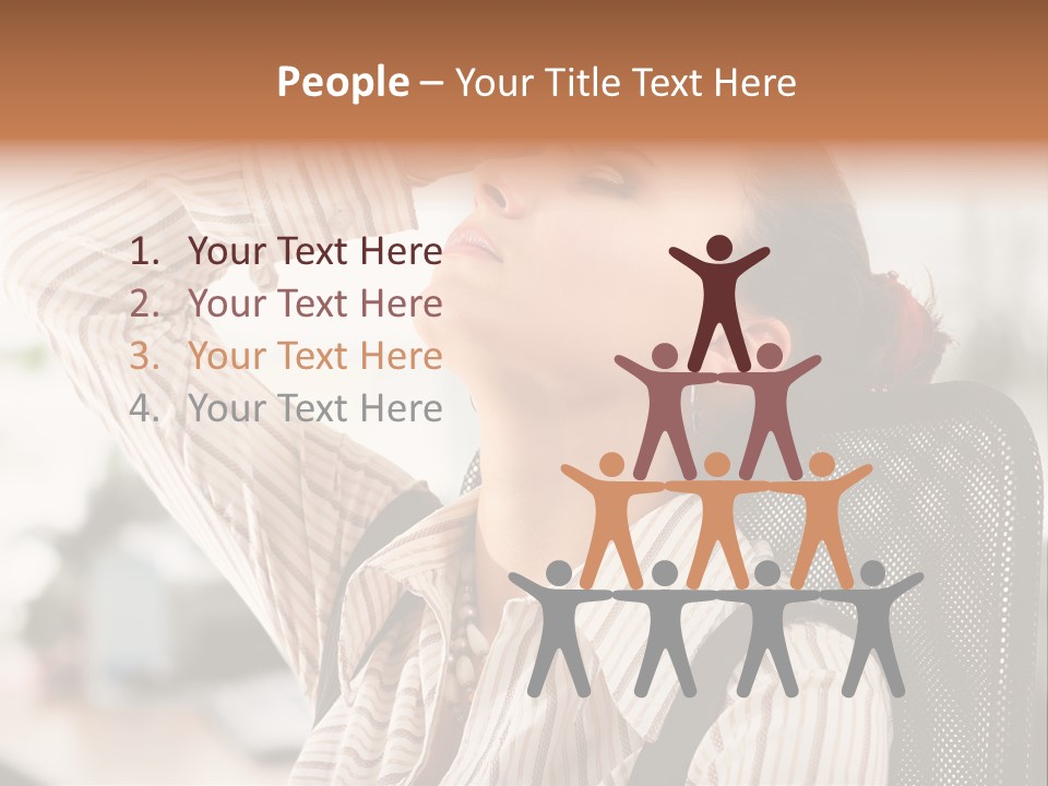 Portrait Caucasian Office PowerPoint Template