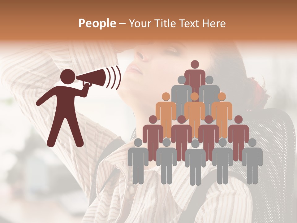 Portrait Caucasian Office PowerPoint Template