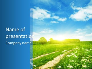 Beautiful Sunlight Farmland PowerPoint Template