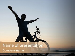 Cycli T Exerci E Hand Up PowerPoint Template