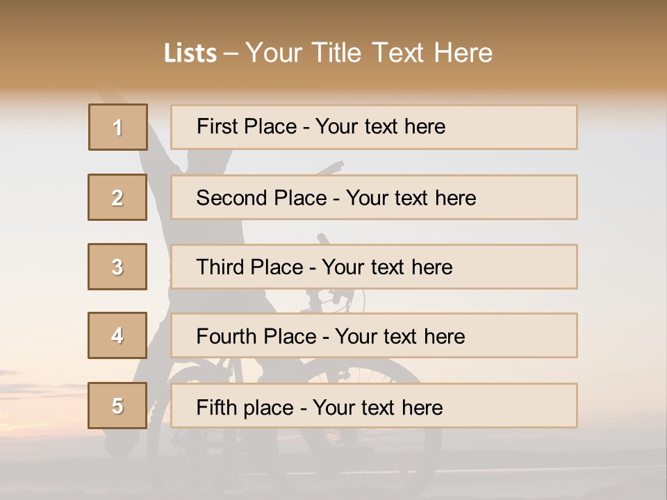 Cycli T Exerci E Hand Up PowerPoint Template