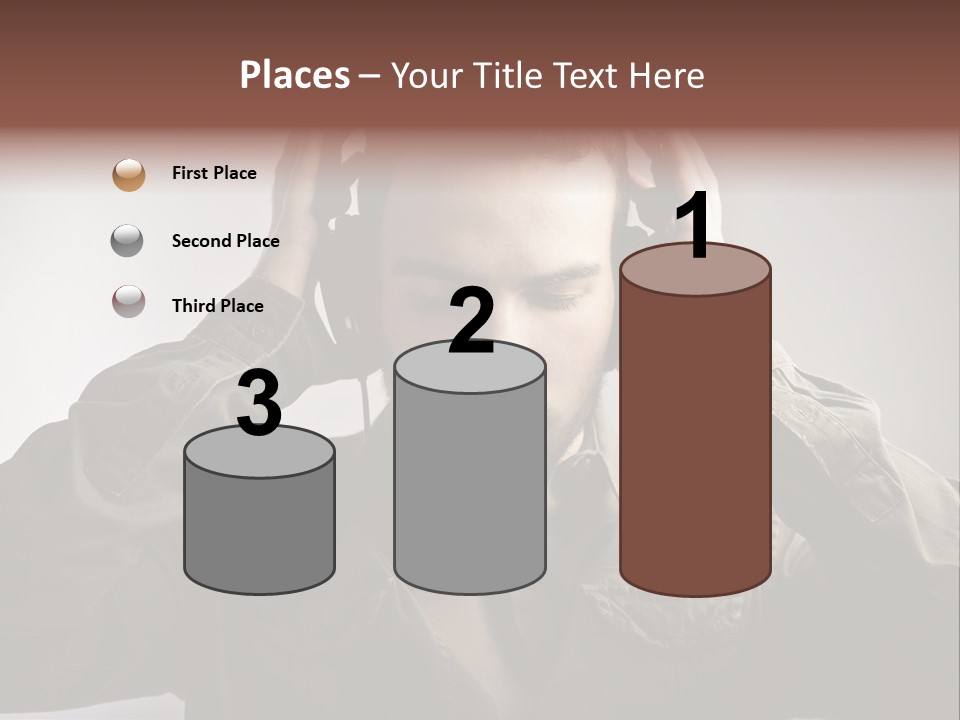 Portrait Music Headphones PowerPoint Template