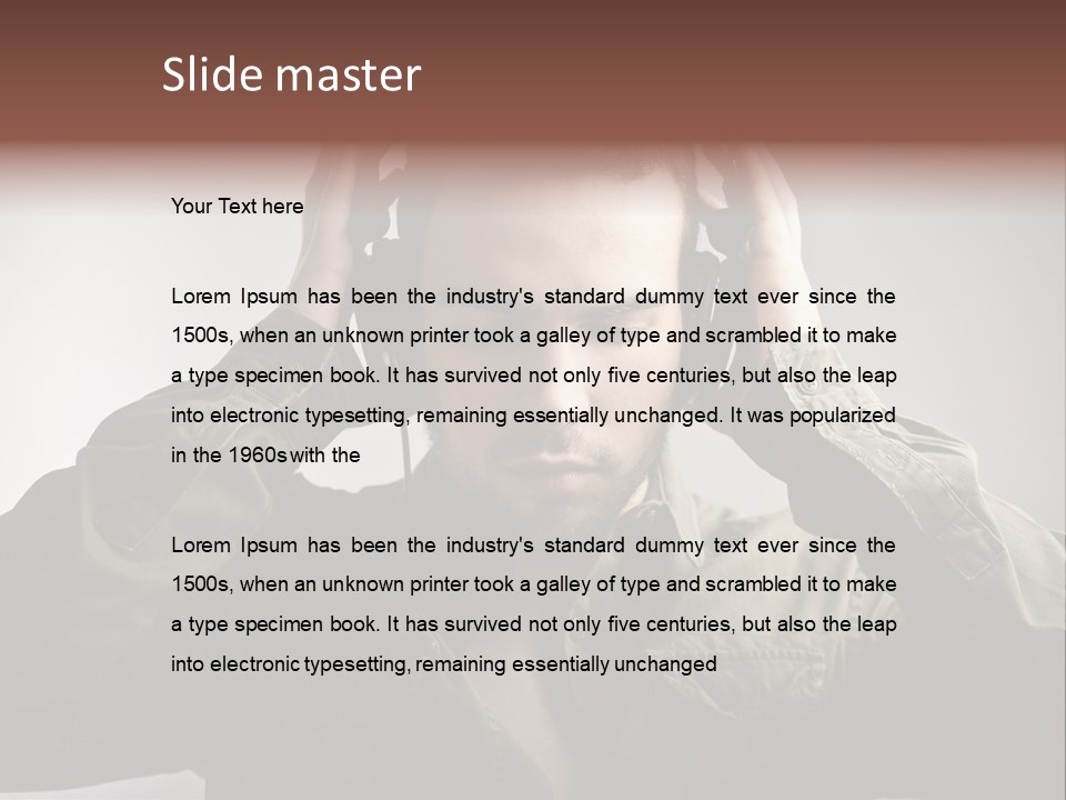 Portrait Music Headphones PowerPoint Template