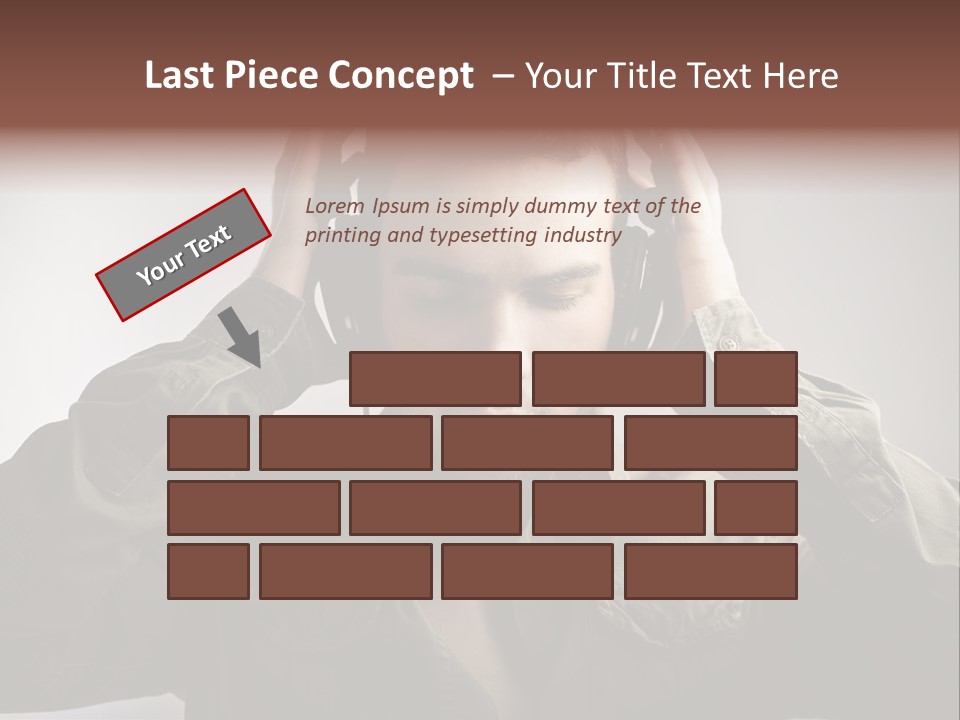 Portrait Music Headphones PowerPoint Template