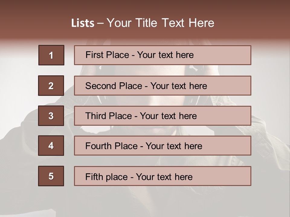 Portrait Music Headphones PowerPoint Template