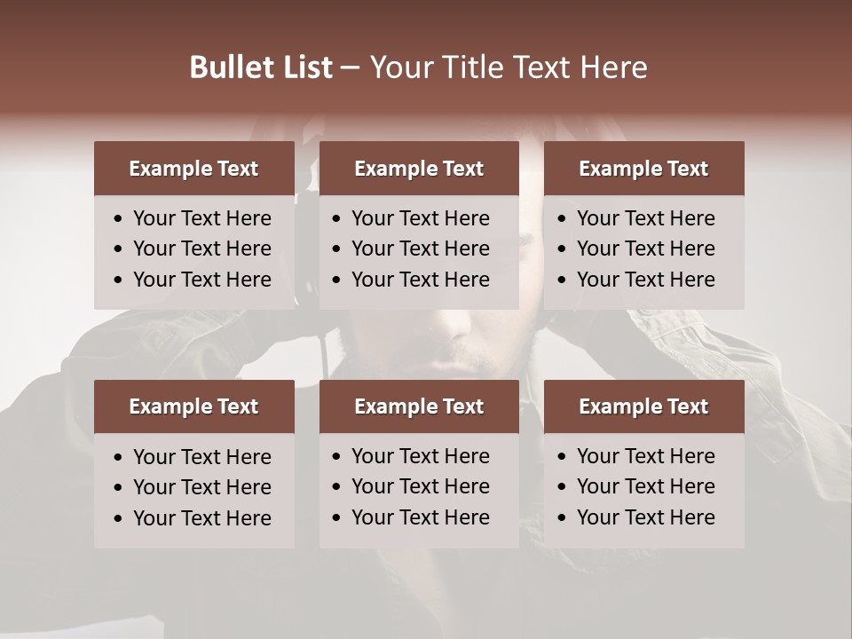 Portrait Music Headphones PowerPoint Template