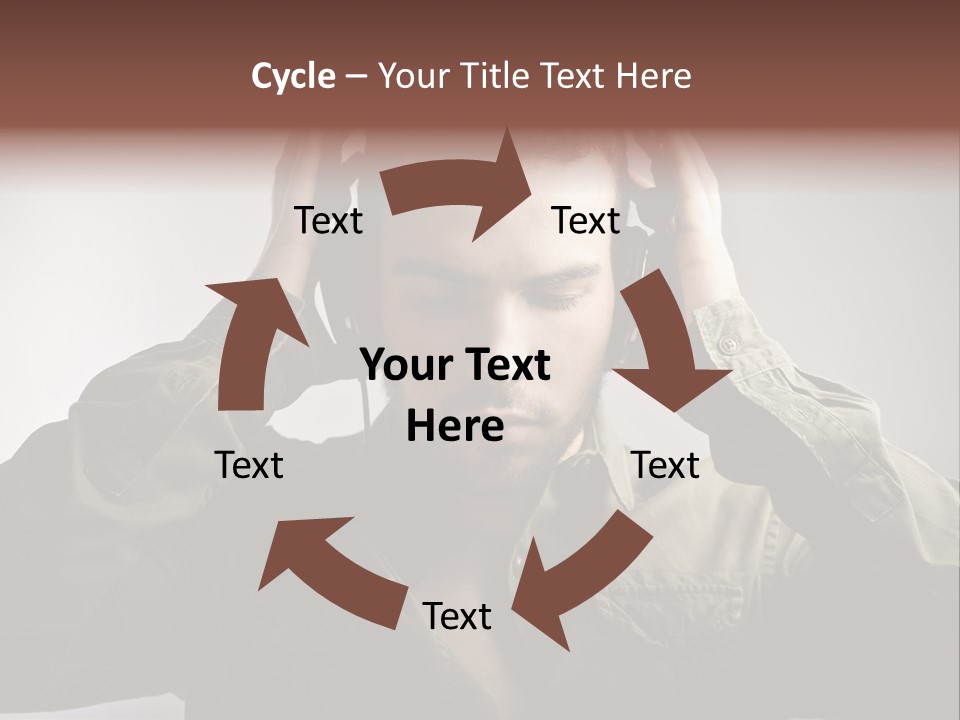 Portrait Music Headphones PowerPoint Template