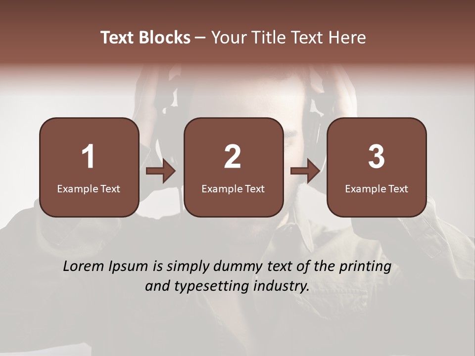 Portrait Music Headphones PowerPoint Template