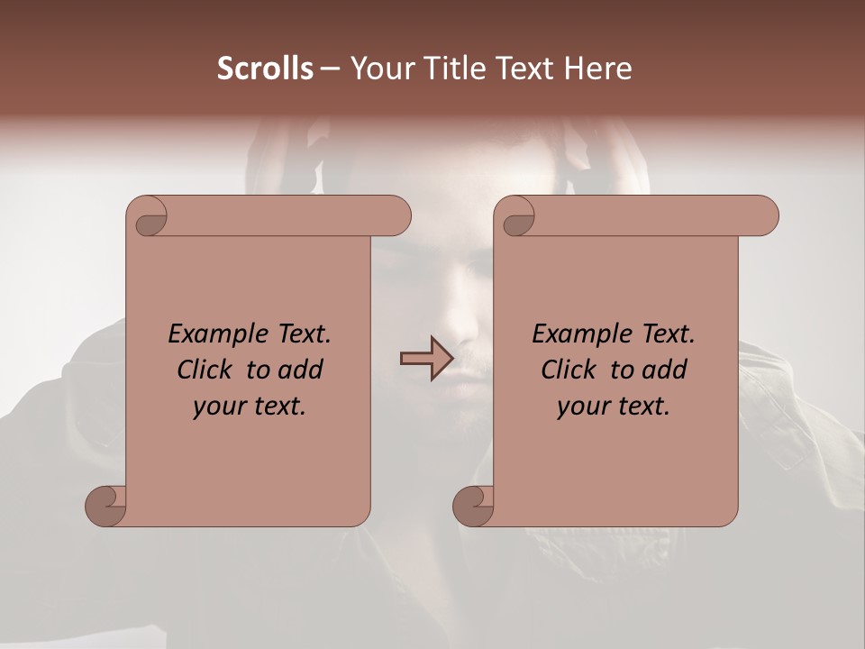 Portrait Music Headphones PowerPoint Template