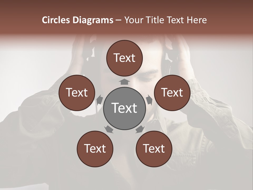 Portrait Music Headphones PowerPoint Template