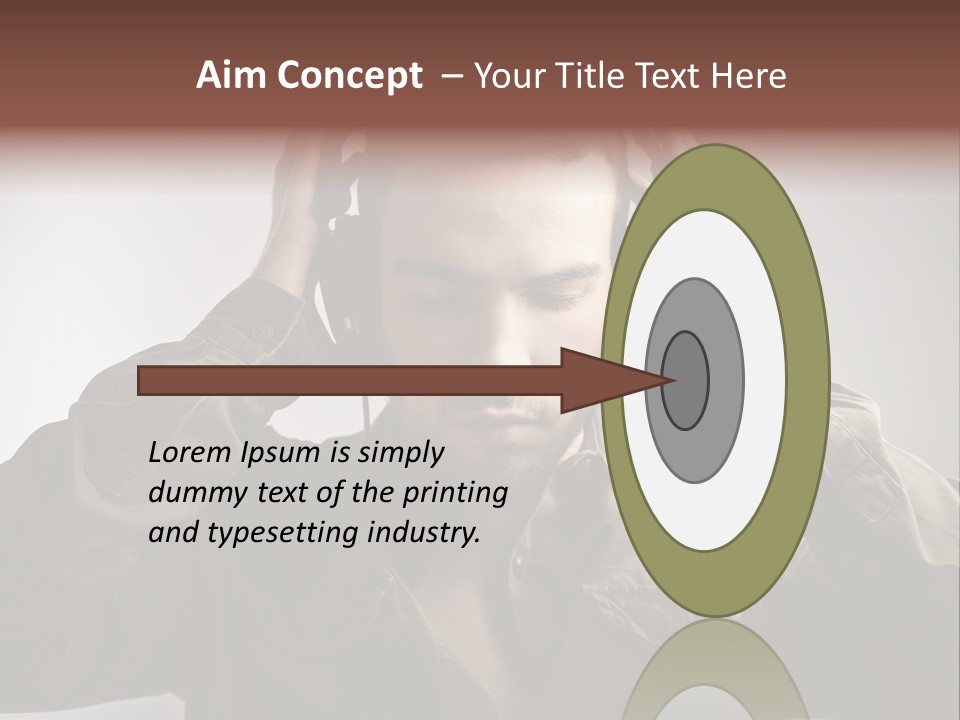 Portrait Music Headphones PowerPoint Template