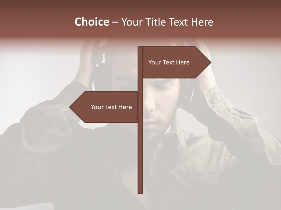 Portrait Music Headphones PowerPoint Template