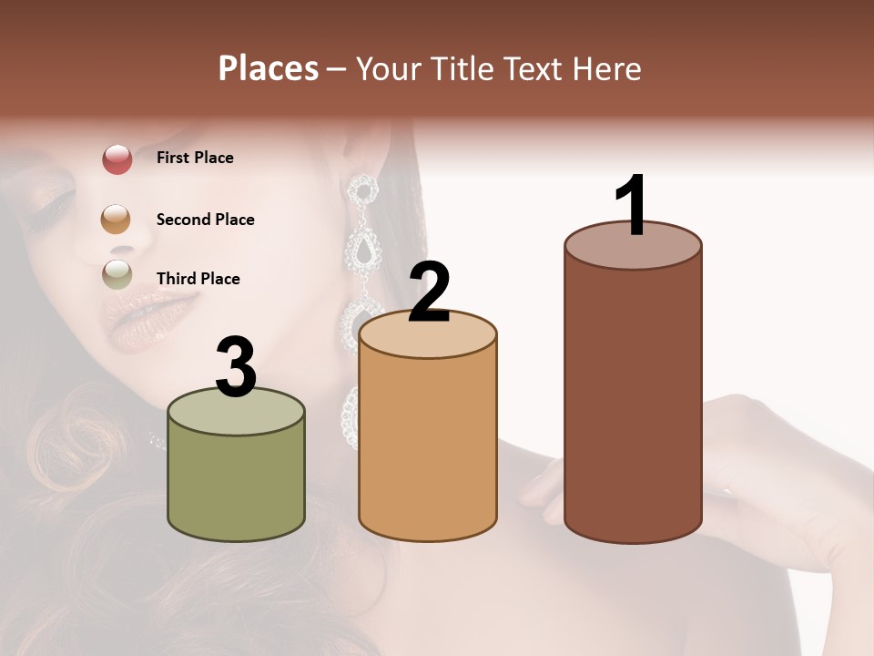 Woman Jewellery Brunette PowerPoint Template