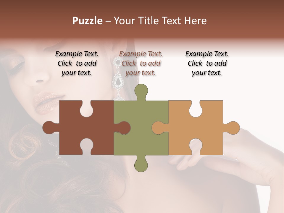 Woman Jewellery Brunette PowerPoint Template