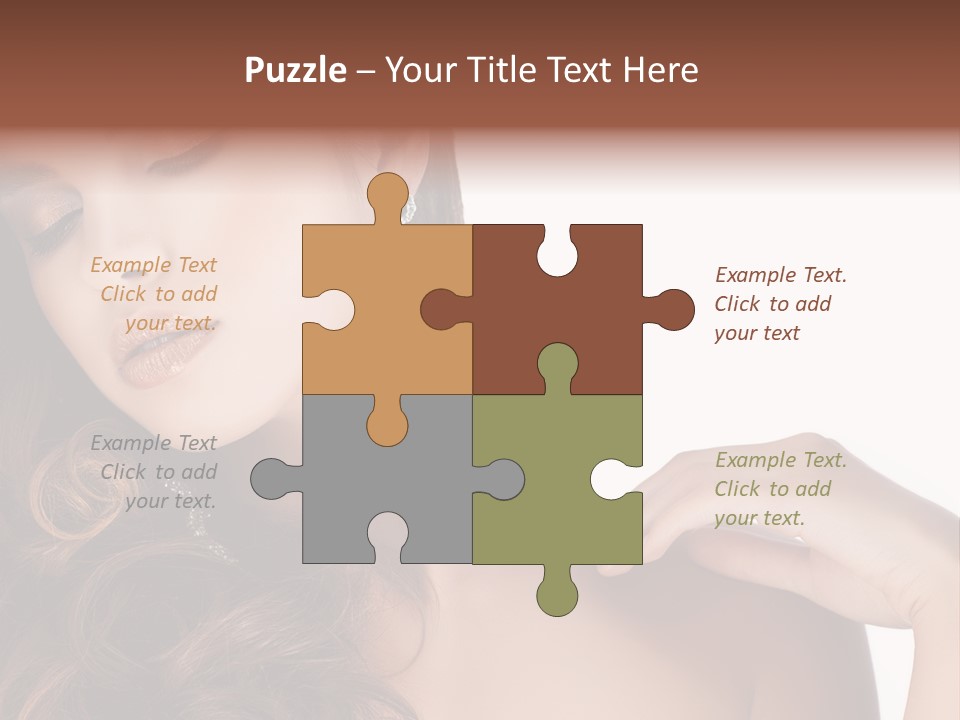 Woman Jewellery Brunette PowerPoint Template